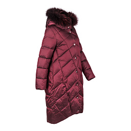 Куртка длинная с капюшоном с мехом Evacana фото № 4 Казахстан