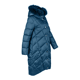 Куртка длинная с капюшоном с мехом Evacana фото № 2 цена