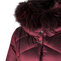 Куртка длинная с капюшоном с мехом Evacana фото № 3 недорого